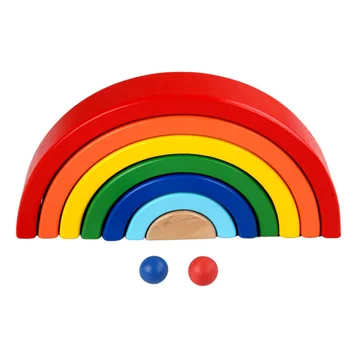 

1PC Rainbow Stacker Blocks Educational Toys DIY Blocks Creative Stacker Building Blocks for Kids Preschool