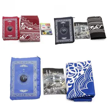 

Muslim Prayer Rug New Waterproof Muslim Travel Pocket Mat with Prayer Compass N1O7