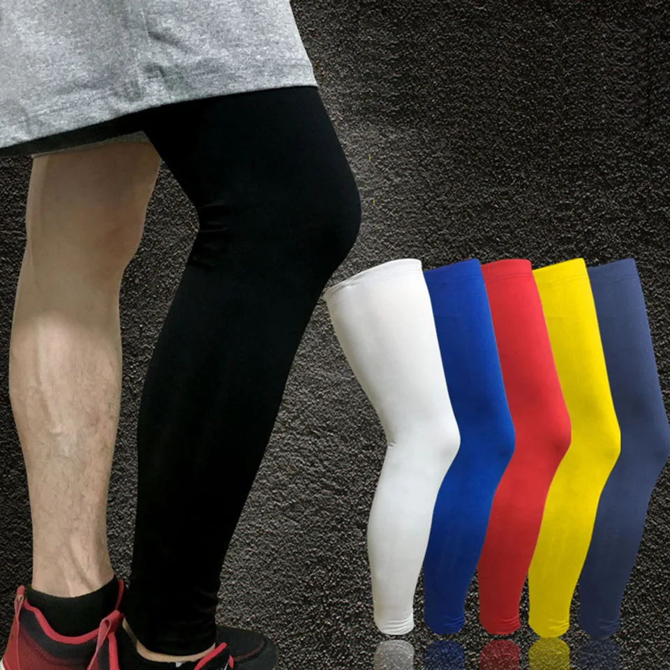 1PCS Sports Adult Antiskid Long Knee Support Brace Pad Protector Sports Basketball Leg Sleeve Knee Pad Calf Support Sport