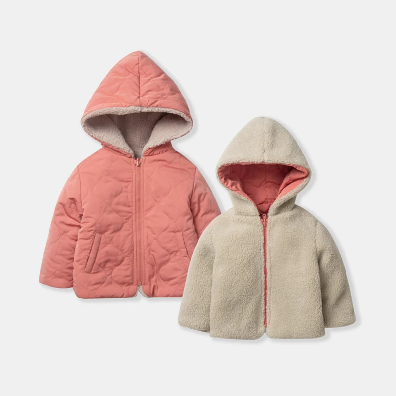 Minibalabala/Детская Хлопковая одежда для девочек и мальчиков, детское хлопковое пальто с двумя сторонами г., новая зимняя Плотная хлопковая куртка - Цвет: orange