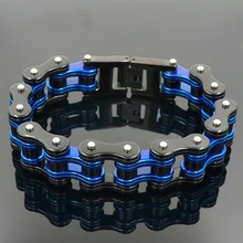 Купите один и отправьте один браслет мужской Панк мотоциклетный рыцарь из нержавеющей стали байкерские мужские ювелирные изделия велосипедные браслеты синий и черный