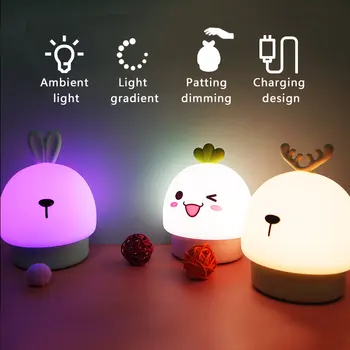 

Silicone grass USB LED Night Light motion lamp for Child Home Decoration Warm Sleep Light night lamp gift for baby kids