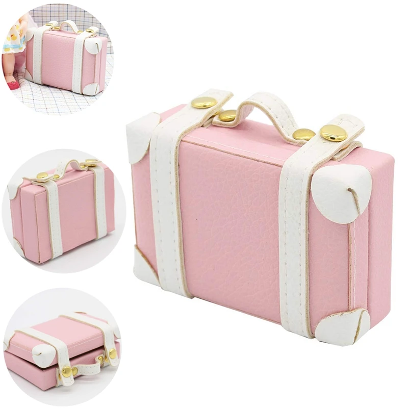 

1:6 Doll House Mini Suitcases Mini House Creative Portable Suitcase Diy Doll House Suitcase Accessories for Doll House Decorat