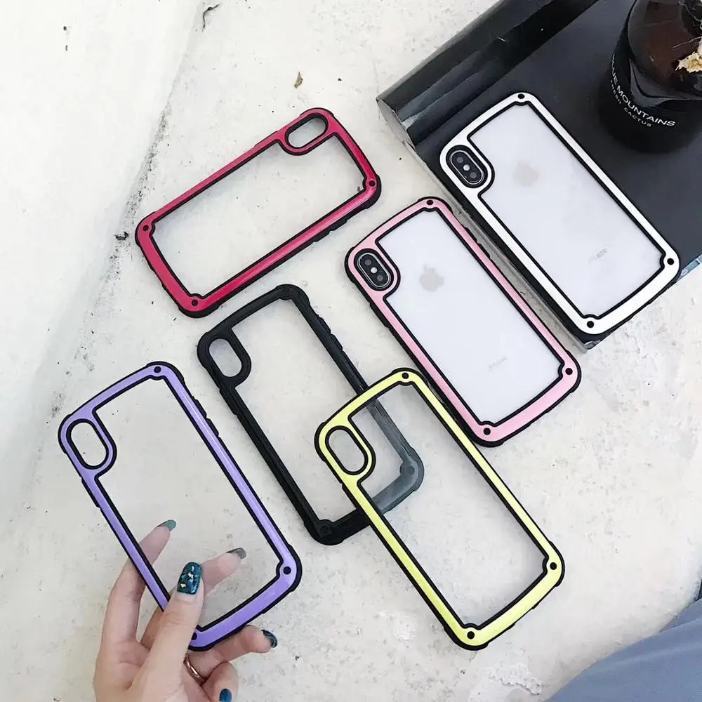 

Fashion Jelly Border Phone Case For iPhone X XS Max XR 6 6S 7 8 Plus Back Cover Soft TPU