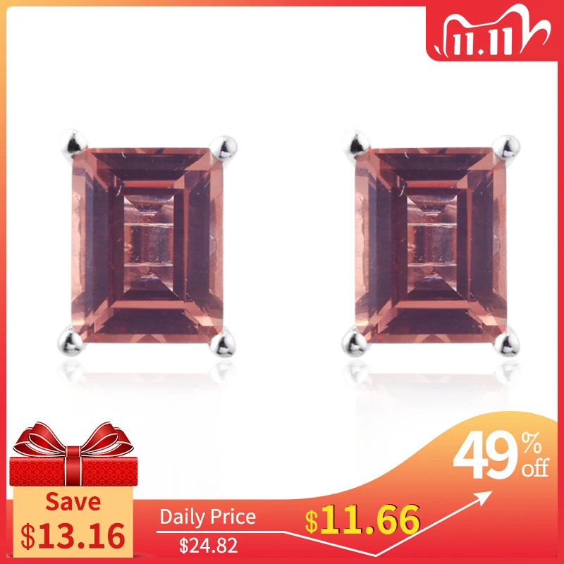 

Diaspore Sterling Silver Stud Earrings for Women 5 Carats Created Sultanite Color Change Stone Special Classical Style for Gift