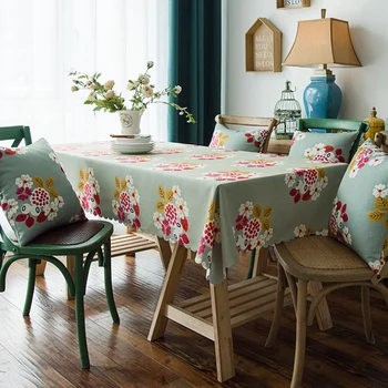 

WUJIE 9 Styles Floral Pattern Waterproof Tablecloth Party/Camping/Banquet Oilproof Table Cloth for Ding Table Cover Home Decor