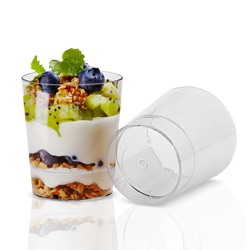

30PCS 160ml Plastic Mousse Dessert Cups Pudding cup Disposable Party Milk Convenient Tiramisu Birthday Wedding Ice Cream cup