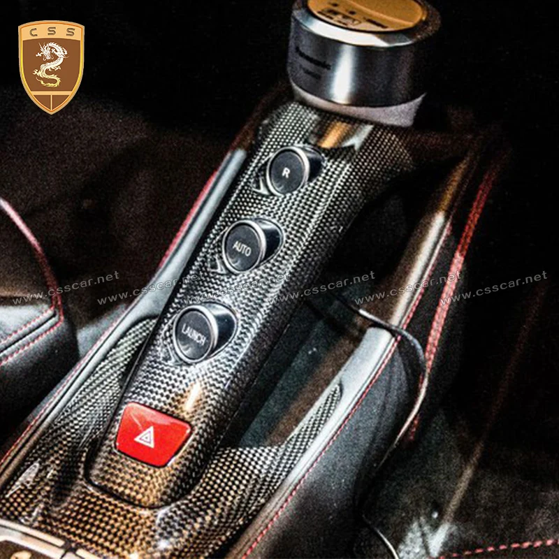 

Сухое углеродное волокно для Ferrari 488 GTB Центральная кнопка управления крышка переключателя внутренняя отделка центральная консоль панель Запчасти черный комплект