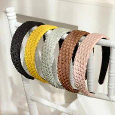 蜜舍春季纯色发箍批发时尚压皱发卡东大门网红外出洗脸头箍F368