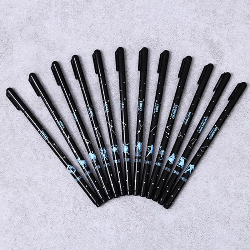 

Creative 0.38mm Gel Pen Starry Sky Pens Kawaii 12 Constellation Neutral Pens For School Writing Girls Gift