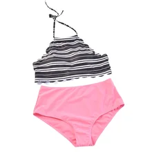 Пляжная одежда; одежда для родителей и детей; простая однотонная одежда из полиэстера с разрезом; модная эластичная Регулируемая дышащая одежда для плавания для девочек и женщин