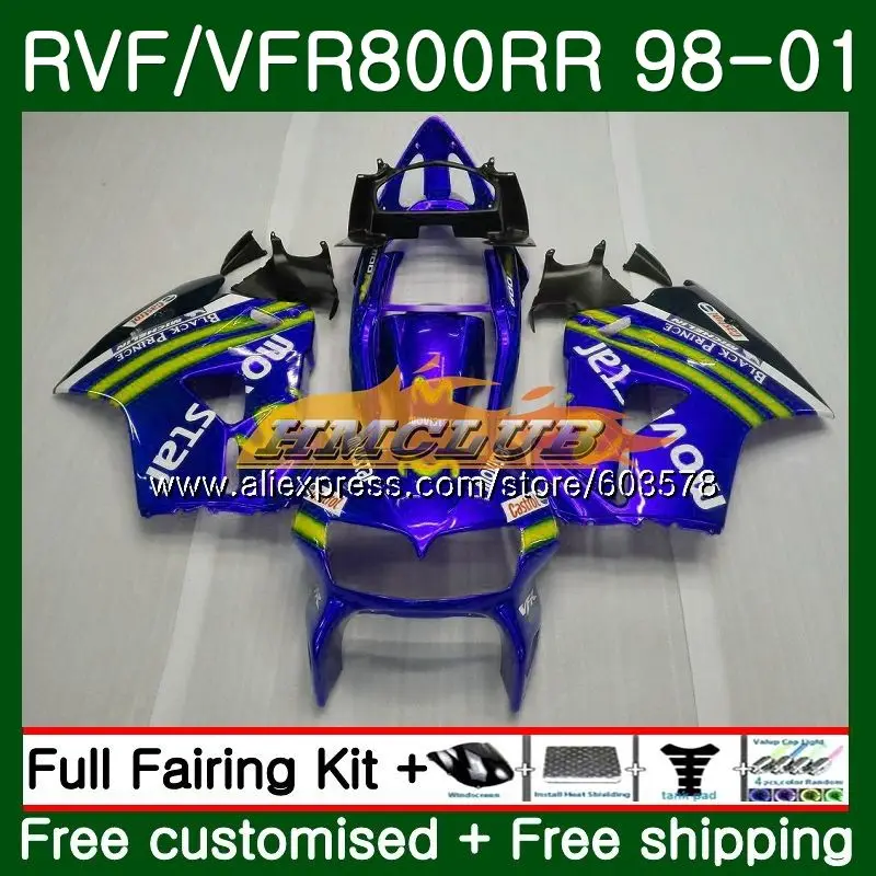Корпус для HONDA перехватчик VFR800R VFR800RR 1998 1999 2000 2001 87CL. 90 VFR 800RR 800 RR VFR800 98 99 00 01 обтекатель Приятный синий - Цвет: No. 1