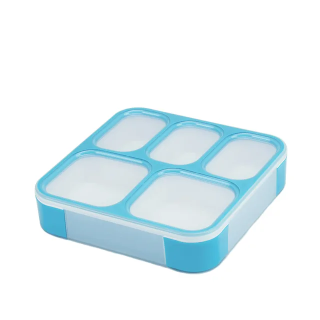 Blue 5 compartment MICCK BPA Бесплатный Ланч-бокс, контейнер для хранения еды с отсеками, герметичный, тепловой, Bento box, большая емкость 1200 мл - Цвет: Blue 5 compartment
