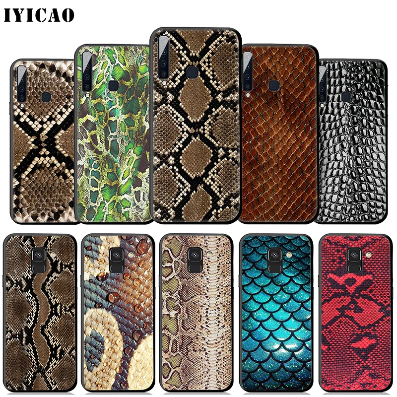 

IYICAO Snake Skin Soft Case for Samsung Galaxy A9 A7 A8 A6 Plus 2018 A3 A5 2017 2016 & J6 2018 Cover
