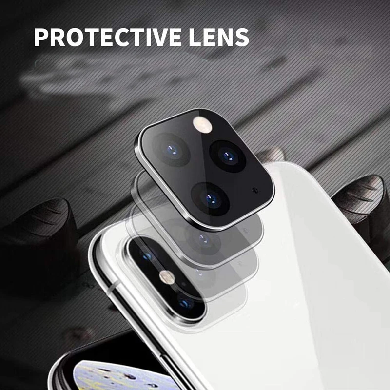 Металлический алюминиевый Объектив камеры закаленное стекло протектор для iPhone X XS XR Max Второе изменение до 11 Pro телефон защитная пленка