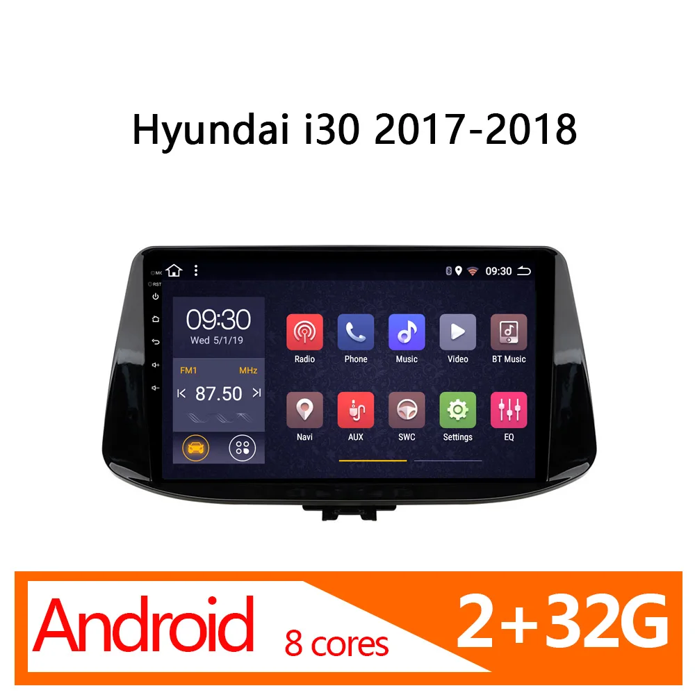 Автомагнитола на android для Hyundai i30 2017 2018 2 Гб + 32 ГБ 8 ядер автомобильный