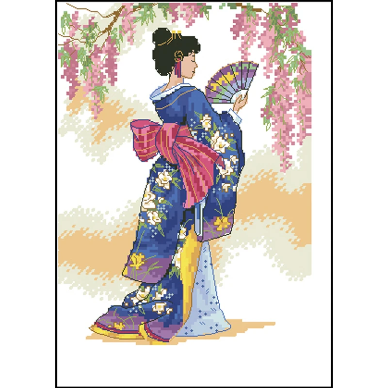 geisha girl cross stitch kit