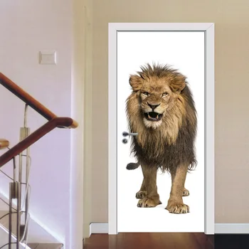 

Picture Valley Goods Source 3d Lion Door Stickers Wall Paintings Wall Decorations Living Room