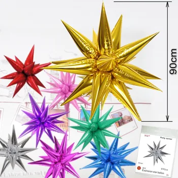 

6sets diameter 90cm explosing star foil balloons Christmas store promotion decorations independent package droplets ballons