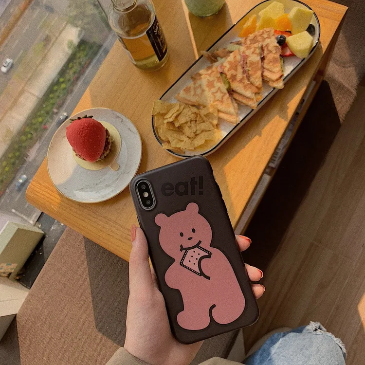 Милый черный ретро чехол для телефона с печеньем iPhone X XR XS 11 Pro MAX силиконовый 7 Plus 8 6