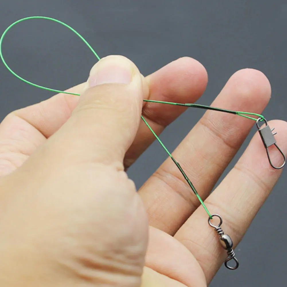 10pcs/lot Fishing Wire Line Leash Lure Fishhook Trace Leader Swivel Snap Spinner Spinning Expert 15cm 20cm 25 cm | Спорт и