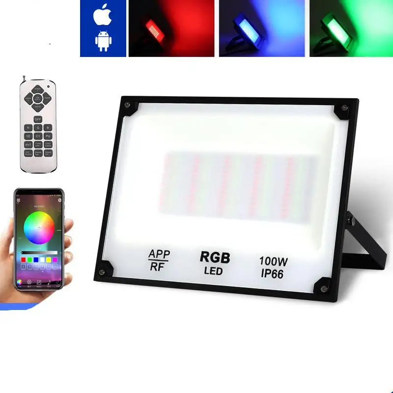 40 Вт/60 Вт/100 Вт 85-265 в умный RGB LED телефон приложение управление открытый прожектор