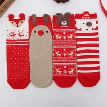 Зимние носки унисекс с животными для мальчиков г., носки для девочек Теплые носки для сна рождественский подарок, высокое качество, W1015