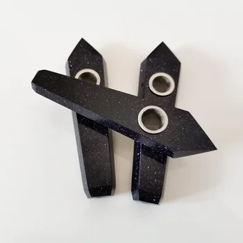 

Exquisite fashion blue sand pipe hexagonal prism crystal pipe filter mesh smoking pipe