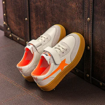 

Kids 2020 Toddler Baby Children's Genuine Leather Shoe Girls Boys Sneaker Child Causal Flat Barefoot High Quality Sport Sneaker