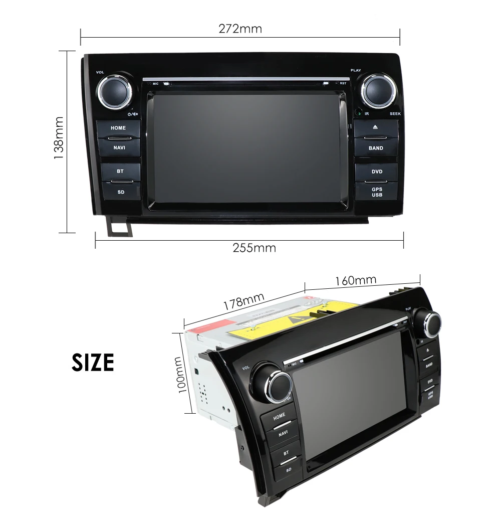 Clearance 2 din Touch Screen Car Radio Stereo for Toyota Tundra Sequoia 7 Inch 800*480 HD Radio RDS AM/FM 3G SWC IPOD CANBUS SD USB BT MAP 26