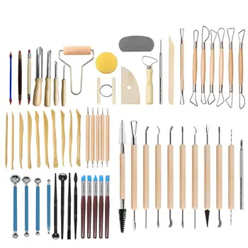 

61Pcs Ceramic Clay Tools Set Polymer Clay Tools Pottery Tools Set Wooden Pottery Sculpting Clay Cleaning Tool Set