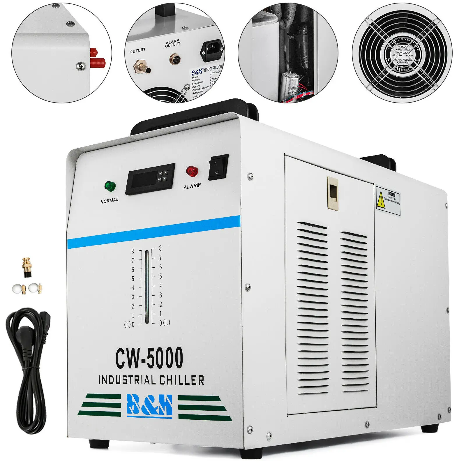 

CW-5000DG Industrial Water Chiller for 80/100W CO2 Laser Tube Cooler
