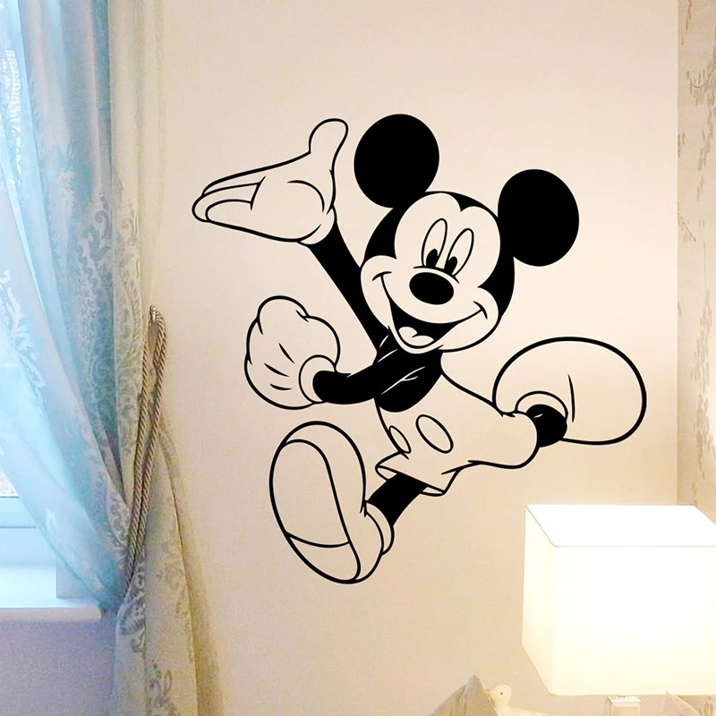 Disney Mickey Mouse Wall Decals Cartoon Vinyl Stickers Wall Art Decor Nursery Kids Rooms Ideas Room Interior Removable Design