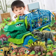 

Dinosaurs Transport Carrier Truck Car Toy Indominus Rex Jurassic Park Educational Dinosaur Toys for Children Boys Gifts