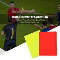 Hot Sale Red Card Wear-resistant PVC Soccer Referee Red Yellow Cards Football Match Training Referee Tool 8x11cm