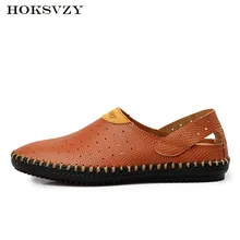 HOKSZVY/Коллекция года; летние мужские сандалии из коровьей кожи; мужская обувь с отверстиями; летние мужские сандалии; тапочки; CLK-208