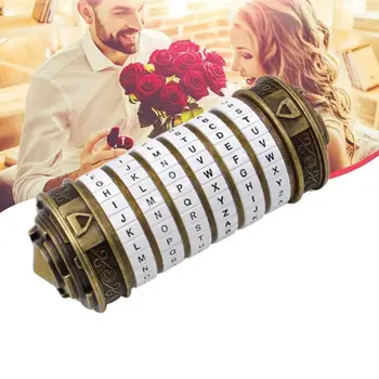 

Creative Retro Valentine Gift Box Cylinder Lock Da Lock Code Alphabet V5L8