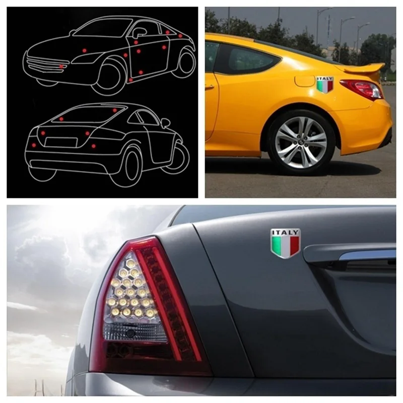 Алюминиевая Автомобильная 3d наклейка в итальянском стиле для chevrolet skoda honda