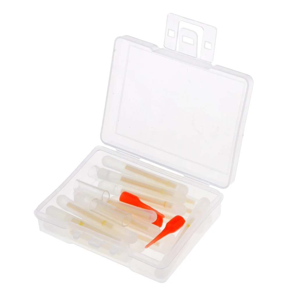 15pcs Portable Luminous Clip on Rod Tip Night Fishing Glow Light Stick Bite Indicator Night Light Alert with Box