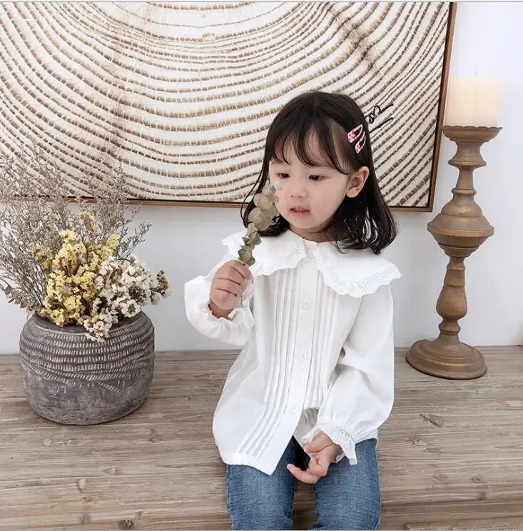 

2019 New Style Girls Shirt Autumn Cotton Fashion Girls Blouse 2-7t PZ103