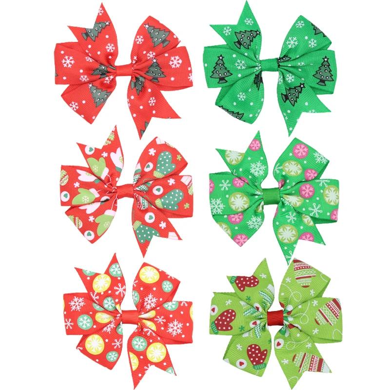 

2 шт./лот рождественские банты для волос Ленточные аксессуары для волос Симпатичные заколки для волос для девочек детский праздничный головной убор модные шпильки для волос головной убор