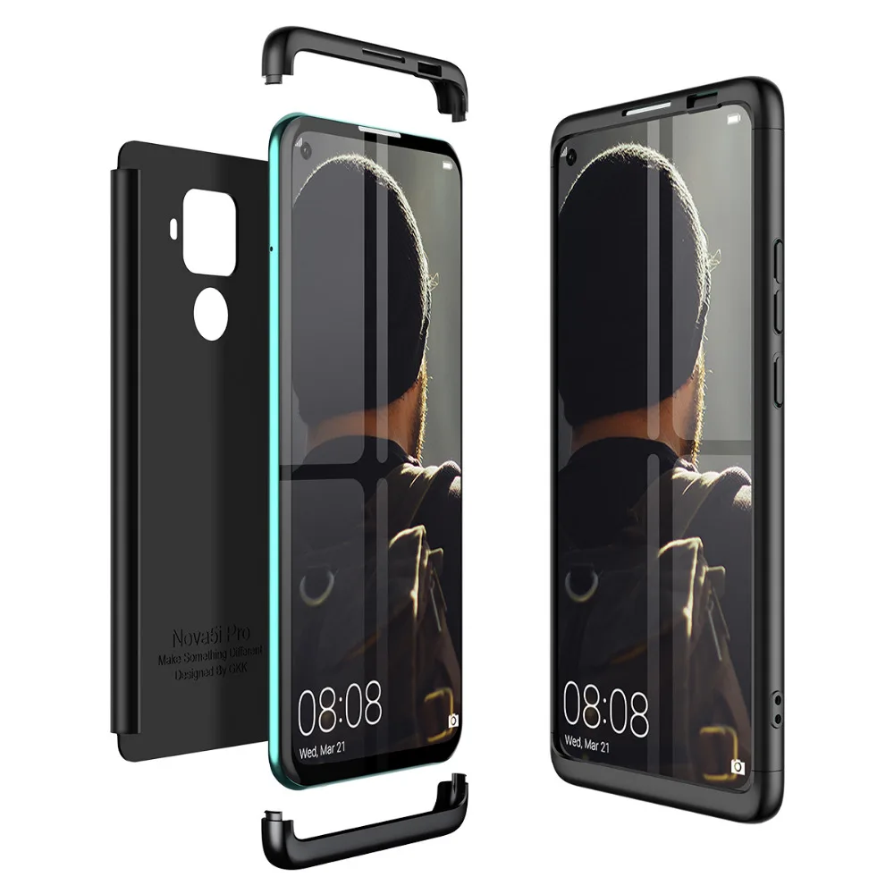 3 в 1 360 Полный корпус крышка Роскошные, жесткие, ПК чехол для huawei mate 30 lite чехол анти-падение противоударный чехол для huawei mate 30 lite