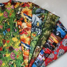 Пол метра мультфильм автомобиль животное Череп печати хлопок ткань для ручной работы DIY лоскутное платье Материал хлопок T1026