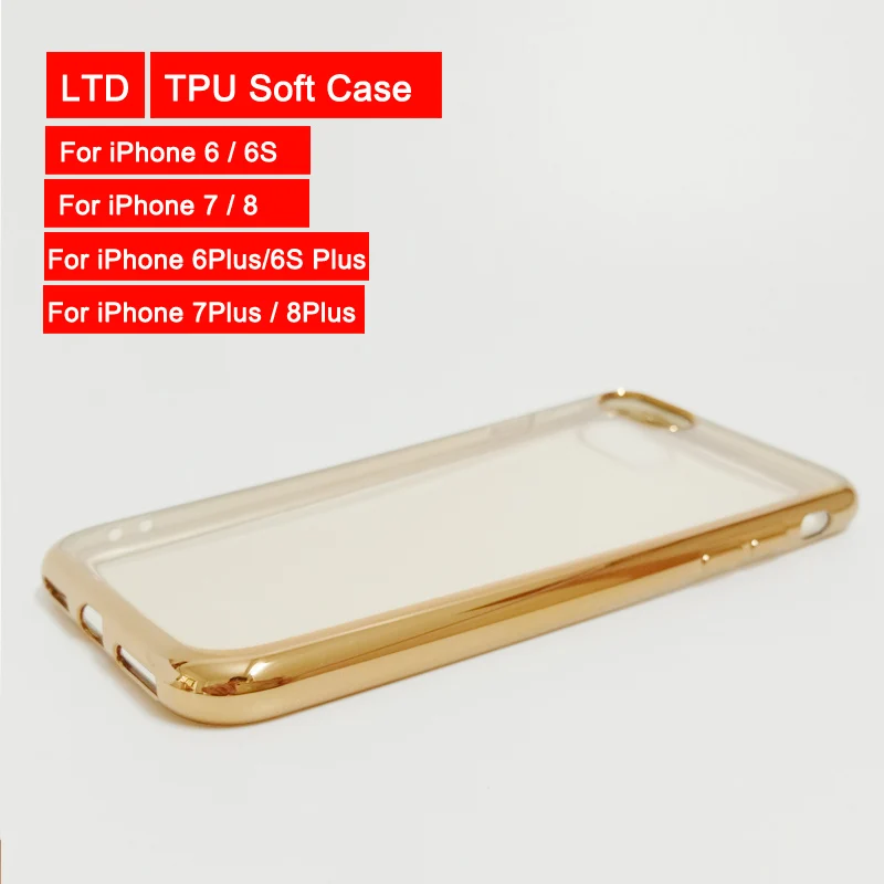

TPU Silicone Phone Case For iPhone 6/6S/7/8 Luxury transparent soft Shockproof shell For 6Plus/6S Plus/7Plus/8Plus Back Cover