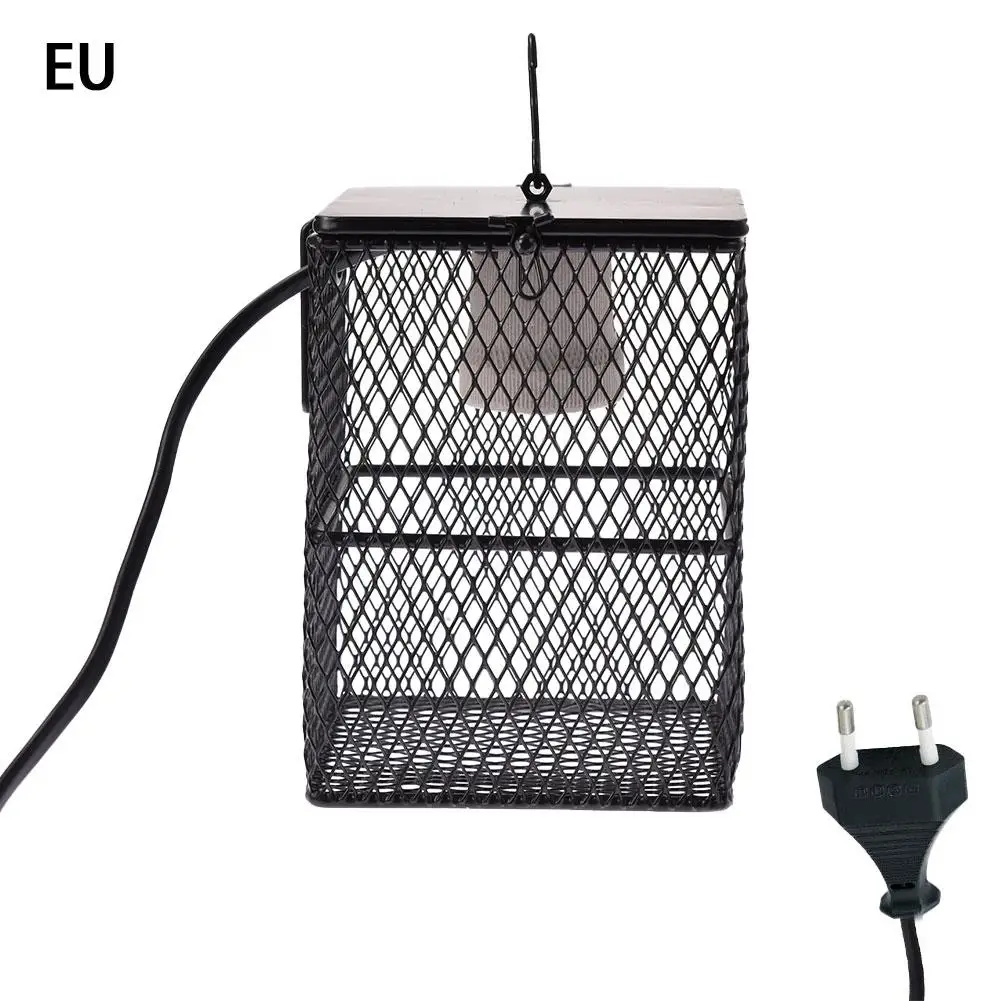 E27 200W анти-ожоги абажур с защитной сеткой крышка нагревательная лампа протектор для рептилий(без нагревательной лампы - Цвет корпуса: EU
