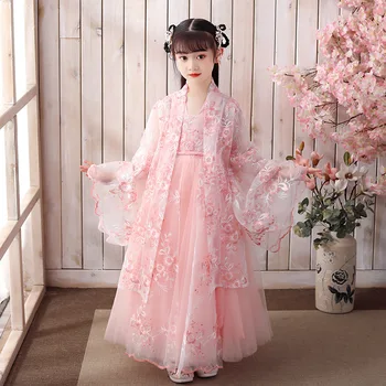 

Han chinese cloth Hanfu ancient costume Chinese style ancient style Children's costume super fairy thin summer