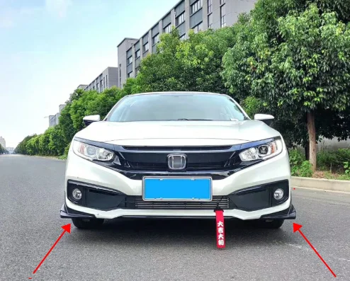 Для Honda civic передний бампер спойлер обмотка угол PP и углеродного волокна материал заднее крыло автомобиля праймер цвет