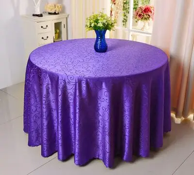 purple 10 шт свадебные жаккардовые полиэфирные скатерти круглые вечерние скатерти покрытие стола отеля - Цвет: purple