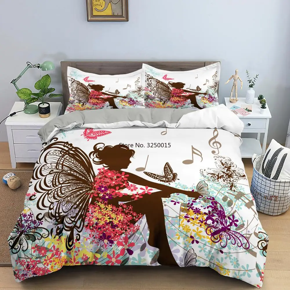 

Домашний текстиль, комплекты постельного белья для девочек с крыльями, пододеяльник, одеяло, чехол, наволочка, постельное белье с 3D рисунком бабочки для детей, постельное белье для комнаты