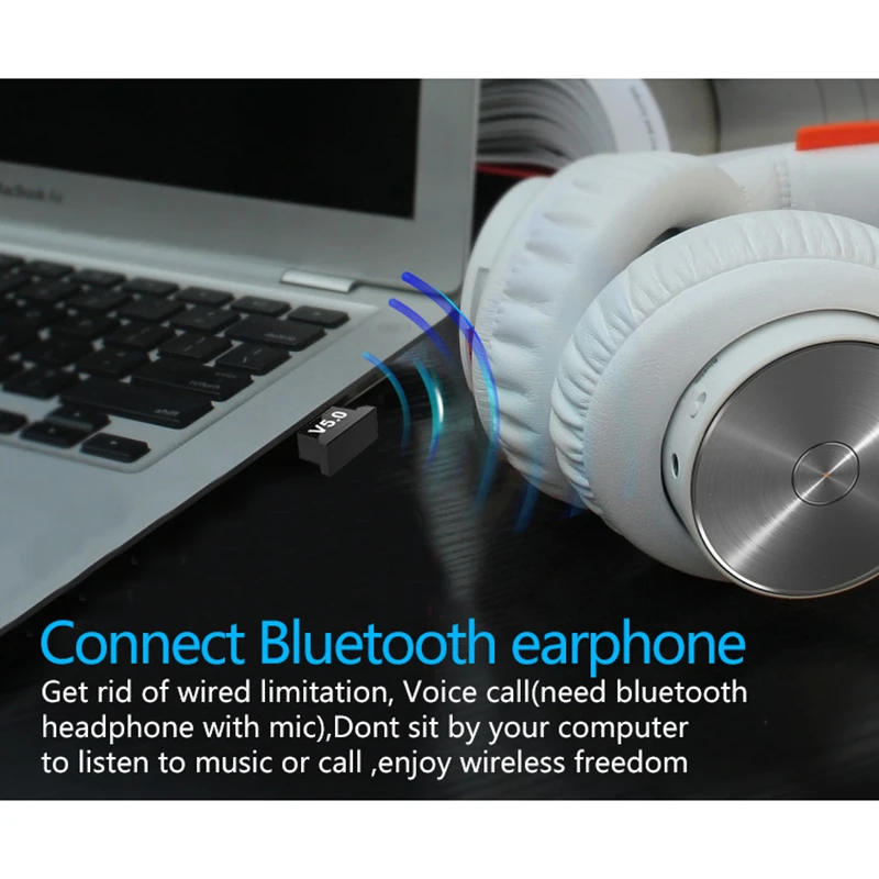 Bluetooth адаптер 5,0 USB Настольный компьютер Бесплатный блок Bluetooth аудио приемник ключ Музыкальный Аудио приемник передатчик Windows